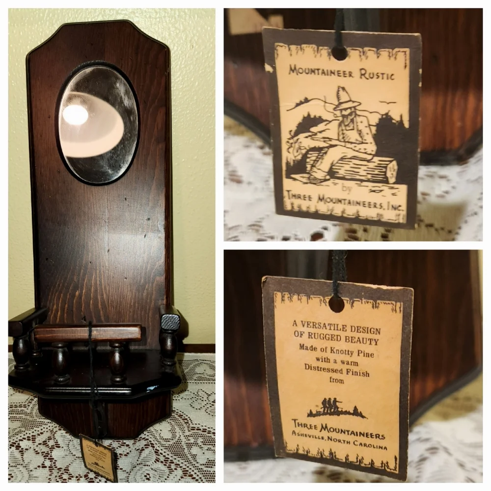 Vintage 1960s Victorian Dark Wood Wall Shelf Three Mountaineers Inc.